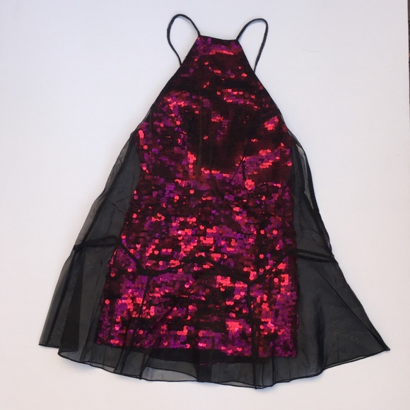 Free People Garment Pink Sequins w/ Sheer Overlap - Picture 4 of 8